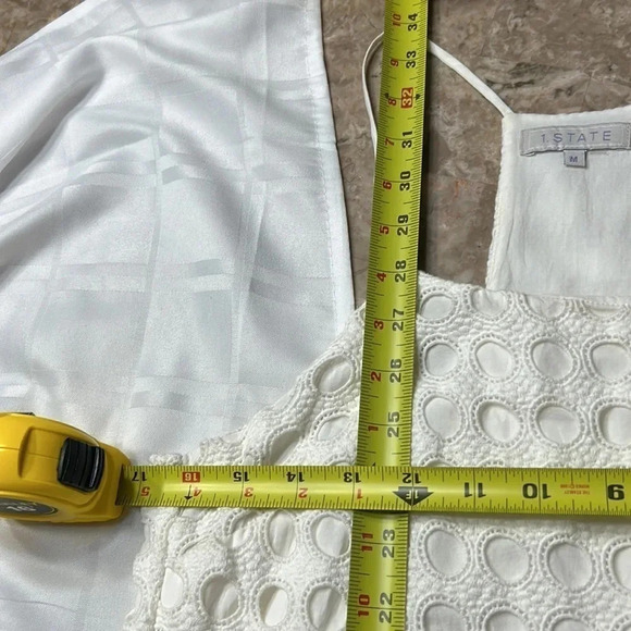 1.State ,dress,women M,white,crochet,big eyelet,halter dress,cotton,Resortwear - Picture 10 of 13